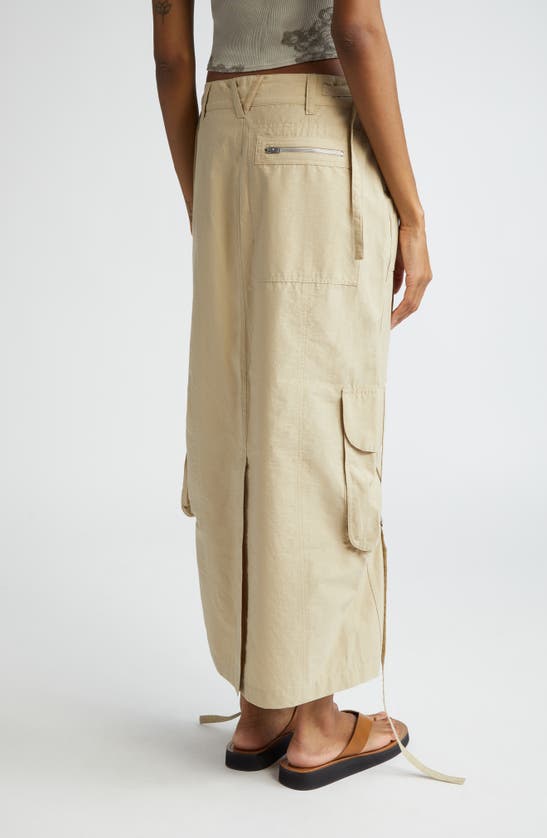 Shop Acne Studios Ilanta Cotton Blend Cargo Skirt In Beige