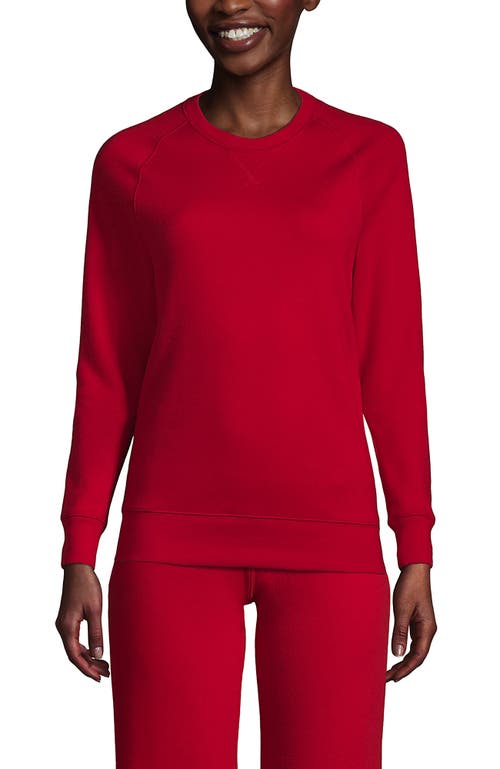 Lands' End School Uniform Adult Long Sleeve Crewneck Sweatshirt In Red