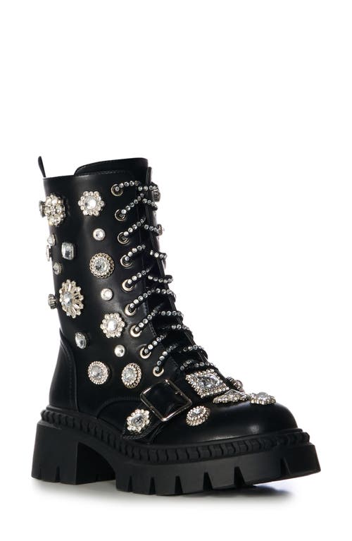 Azalea Wang Wilhelmina Studded Combat Boot In Black
