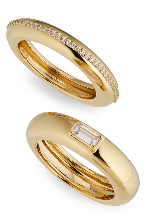 Nadri Entwine Set of 2 Cubic Zirconia Stacking Rings in Gold at Nordstrom, Size 8