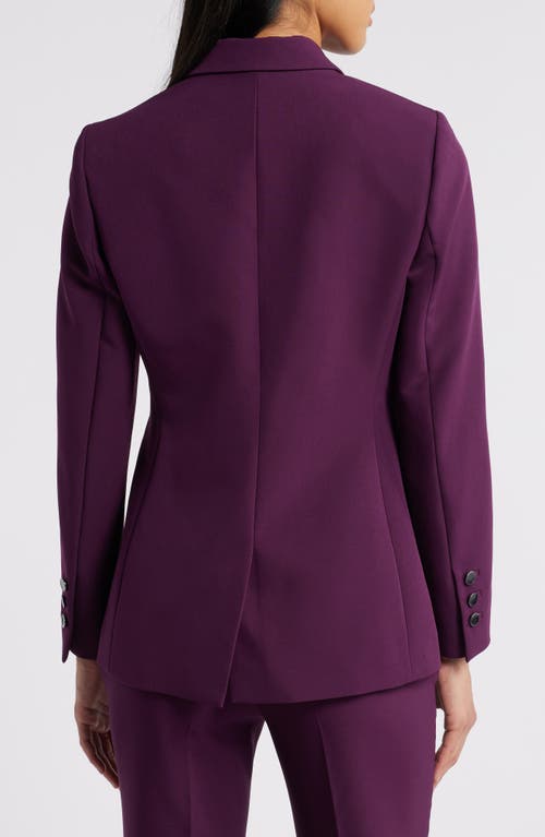 Shop Anne Klein Anne Triple Pocket Stretch Blazer In Deep Plum