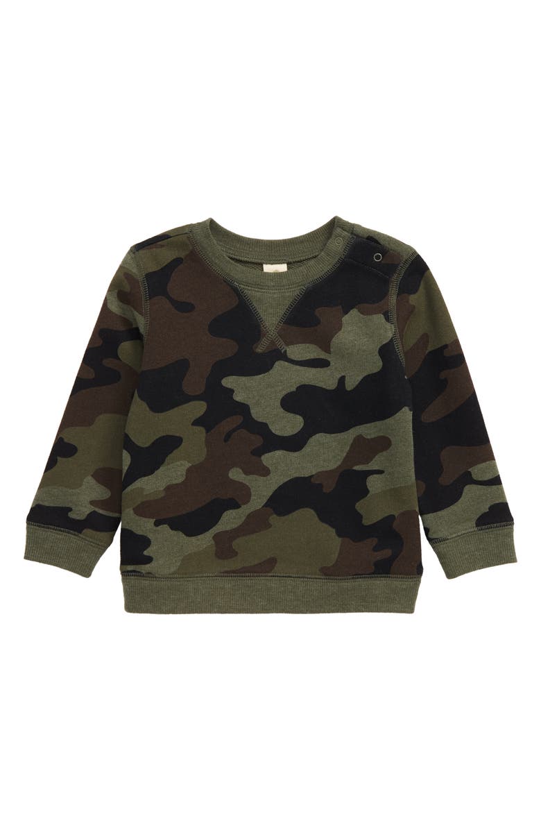 TUCKER + TATE B.Y.O. Fleece Sweatshirt, Main, color, GREEN BEETLE CLASSIC CAMO