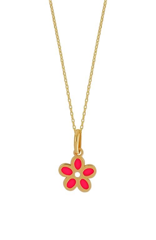 Shop Bony Levy 14k Enamel Flower Pendant Necklace In 14k Yellow Gold