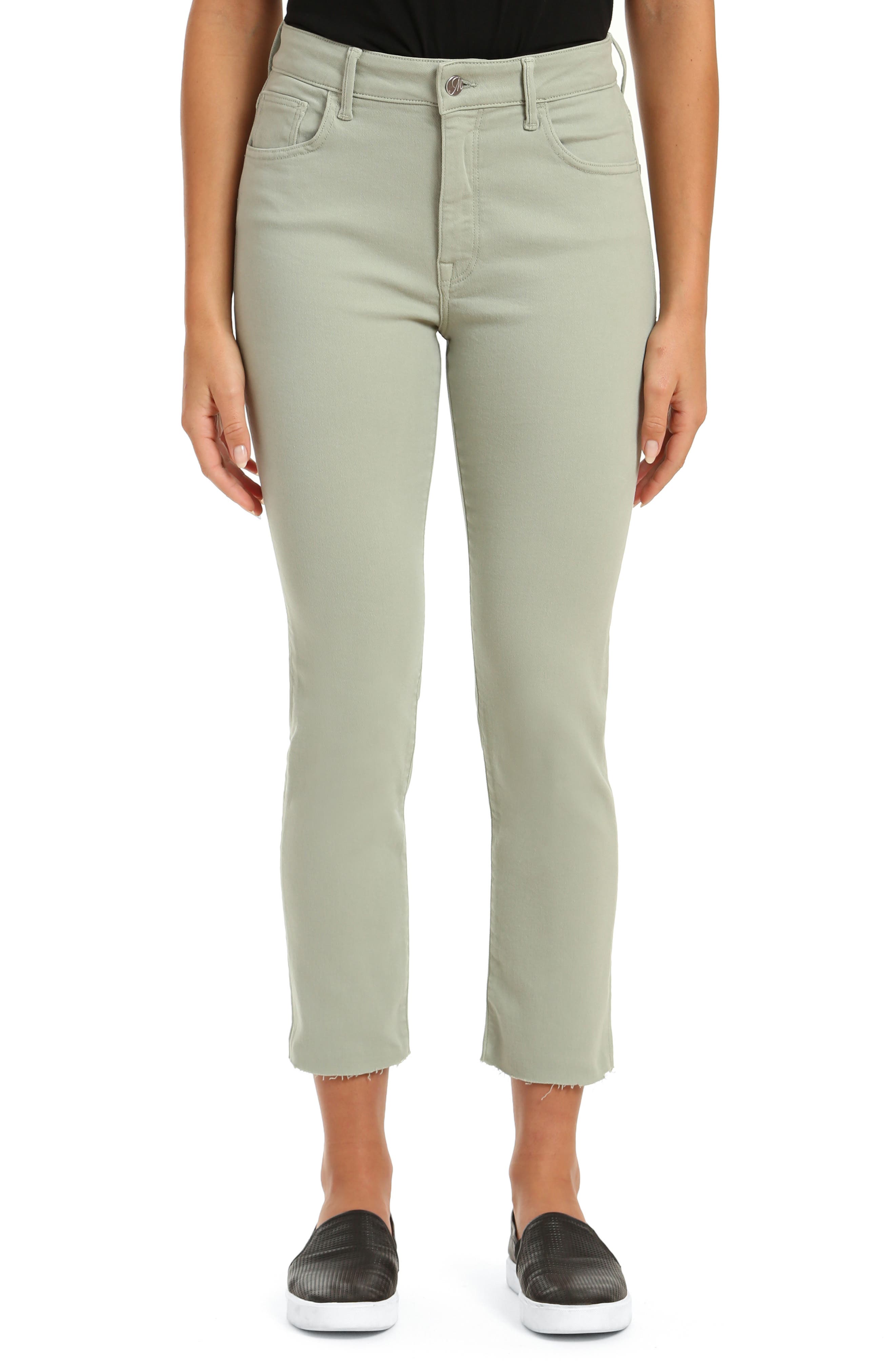 khaki green cropped jeans