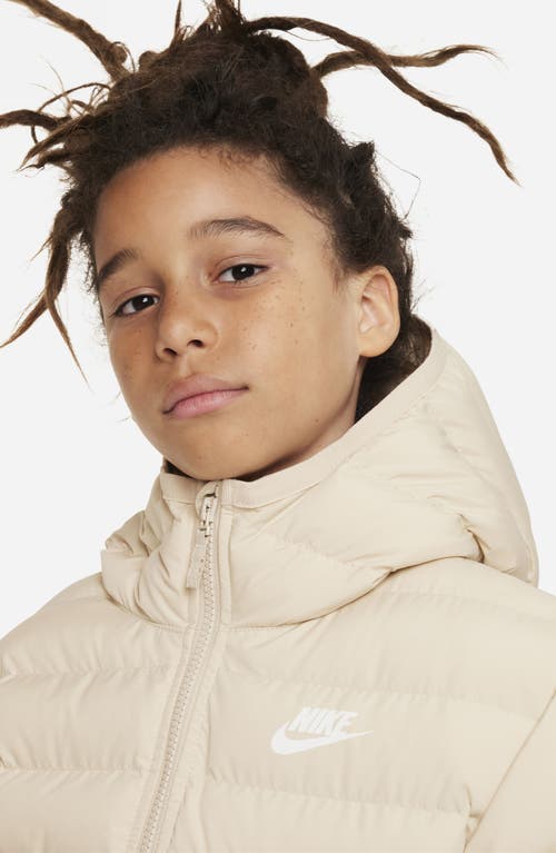 Shop Nike Kids' Sportswear Insulated Puffer Jacket In Sanddrift/white