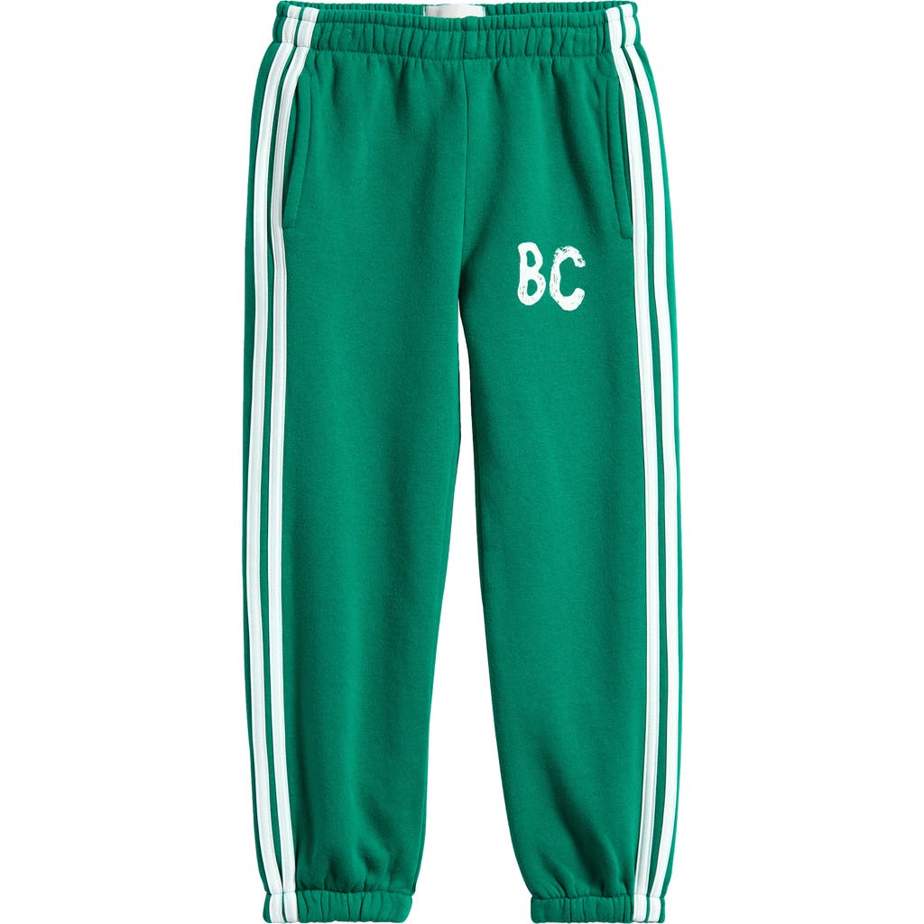 Bobo Choses Kids' Shadow Stripe Organic Cotton Joggers in Green