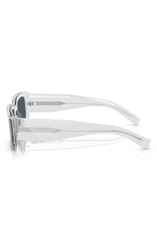 Shop Prada 53mm Rectangular Sunglasses In Transparent Grey