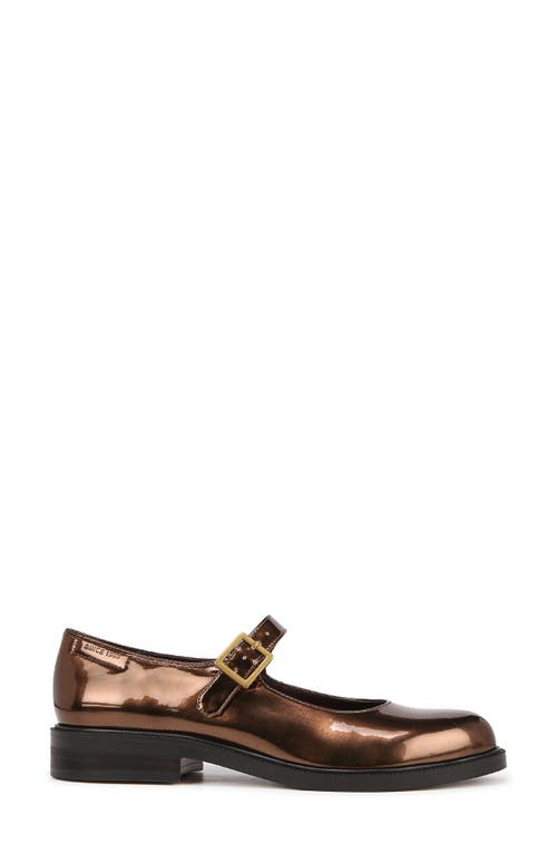 Franco Sarto Melfi Mary Jane Block Heel Flats In Bronze Leather