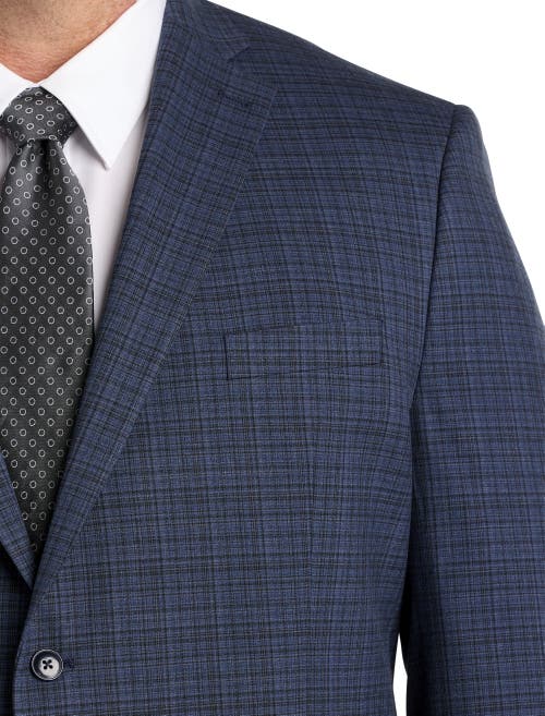 Michael Kors Check Patterned Suit Jacket In Blue