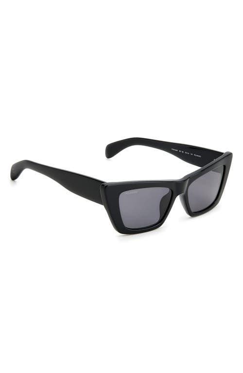 Rag & Bone 53mm Polarized Cat Eye Sunglasses In Black/gray Polarized