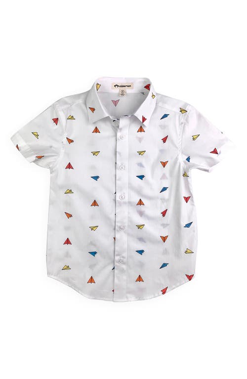 Appaman Kids' Day Party Cotton Button-Up Shirt in Paper Planes