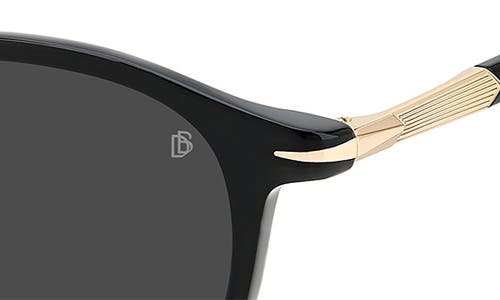 David Beckham Eyewear 49mm Round Sunglasses In Black Gold