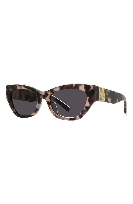 Shop Givenchy 4g 55mm Cat Eye Sunglasses In Havana / Smoke