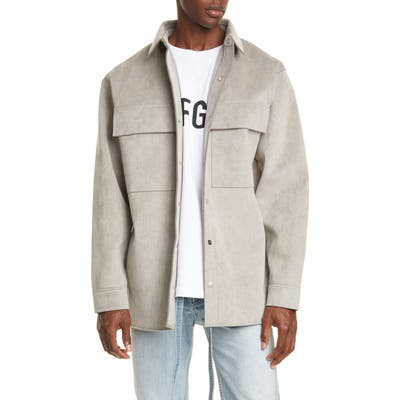 Fear Of God Sueded Shirt Jacket, Grey