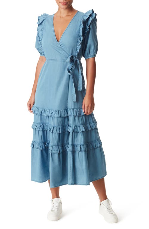 Sam Edelman Ophelia Ruffle Wrap Dress Tide Wash at Nordstrom,