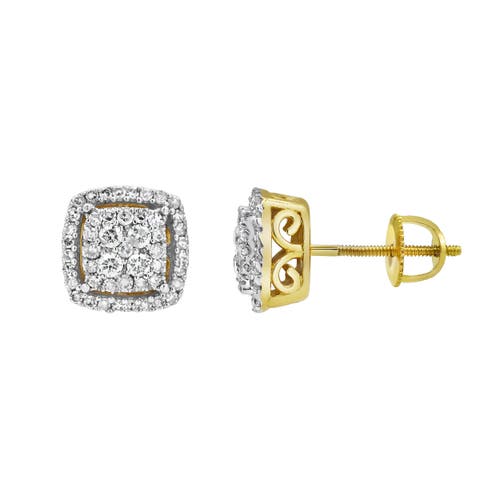 Luvmyjewelry Ballroom Bliss 14k Yellow Gold Diamond Stud Earrings In 14k Yellow Gold