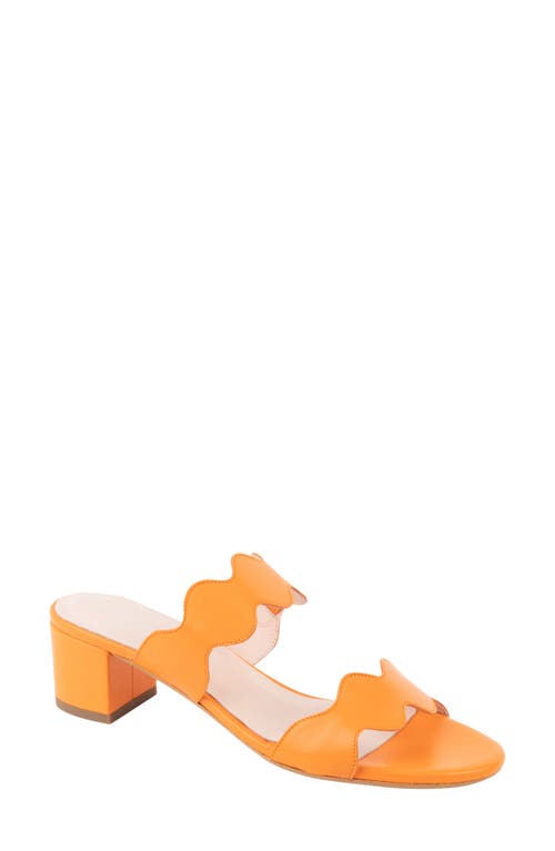 Palm Beach Slide Sandal in Orange Leather