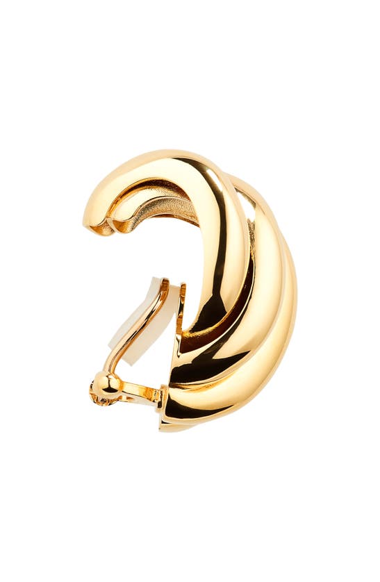Shop Balenciaga Saturne Clip-on Earrings In Shiny Gold