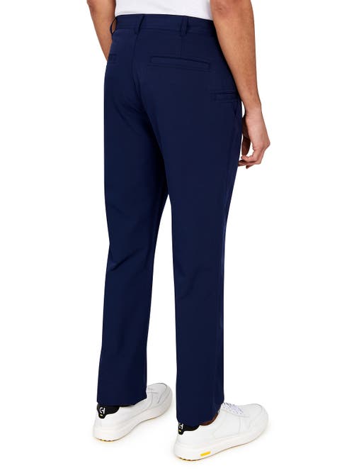 Shop Construct Con.struct Solid Flat Front Performance Pants In Midnight