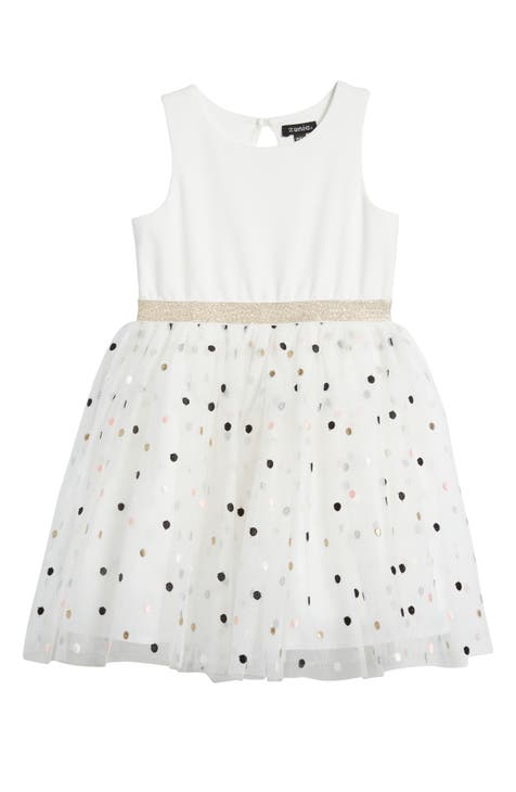 Zunie Kids' Eyelet Ruffle Bodice & Mesh Skirt Dress in Lilac at Nordstrom, Size 8