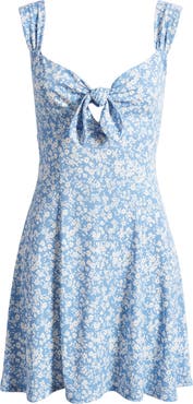 All in Favor Floral Tie Front Crepe Dress Nordstrom