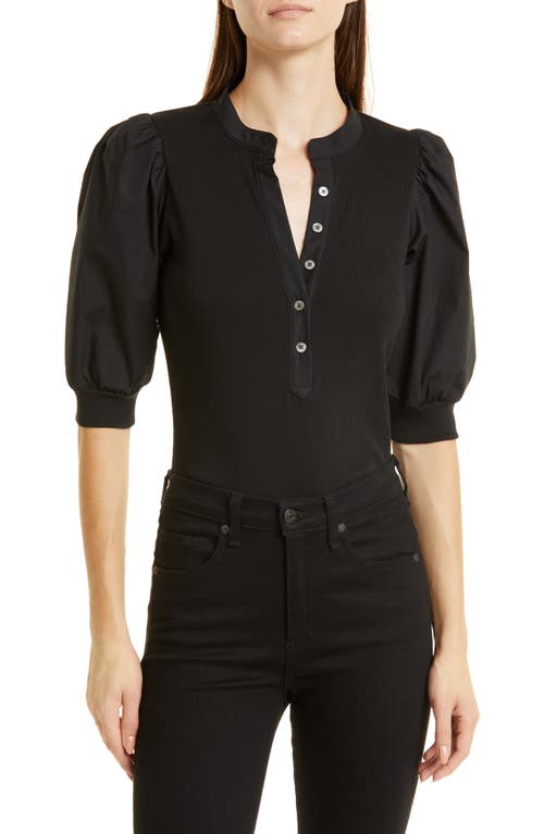 Veronica Beard Coralee Front Button Blouse Black at Nordstrom,