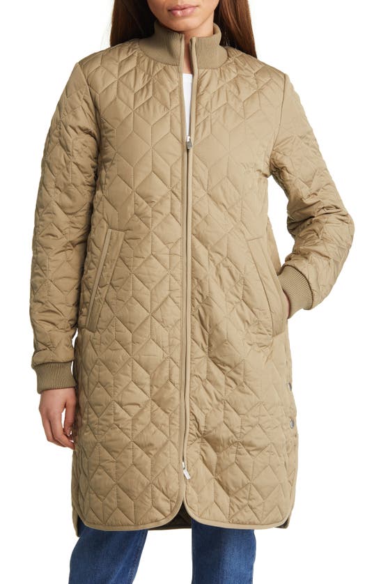Ilse Jacobsen Isle Jacobsen Long Quilted Jacket In Sage ModeSens