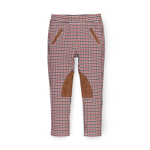 Hope & Henry Babies'  Girls' Ponte Riding Pant, Infant In Berry And Navy Houndstooth