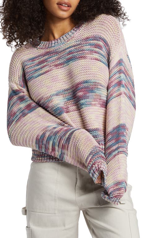 Shop Billabong Fade Out Space Dye Stripe Sweater In Blue Shadow