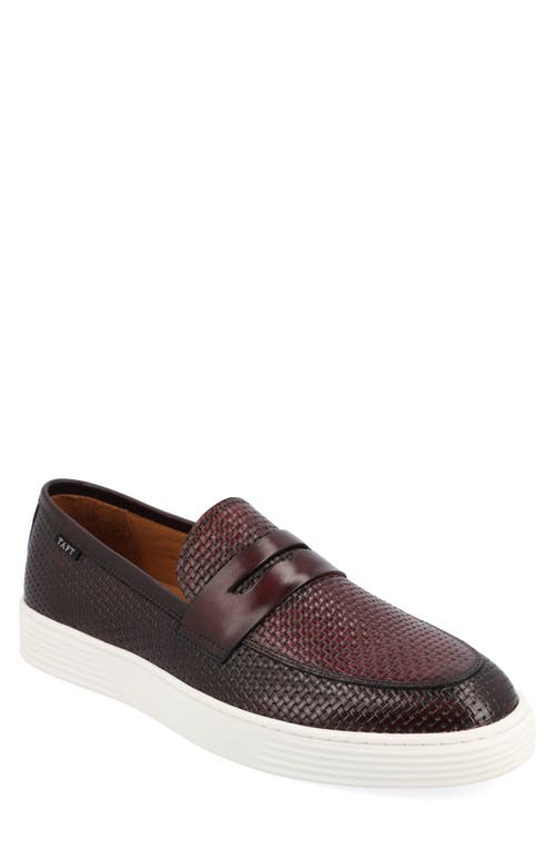 Weave Leather Loafer in Cherry