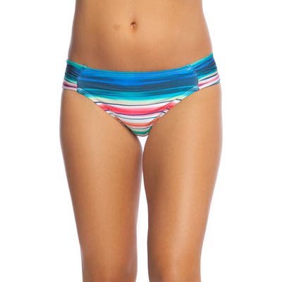La Blanca Solar Stripe Bikini Bottoms, Red