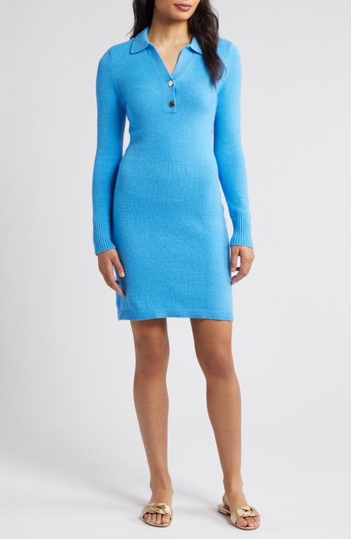 Lilly Pulitzer Lizona Long Sleeve Sweater Dress Lunar Blue at Nordstrom,
