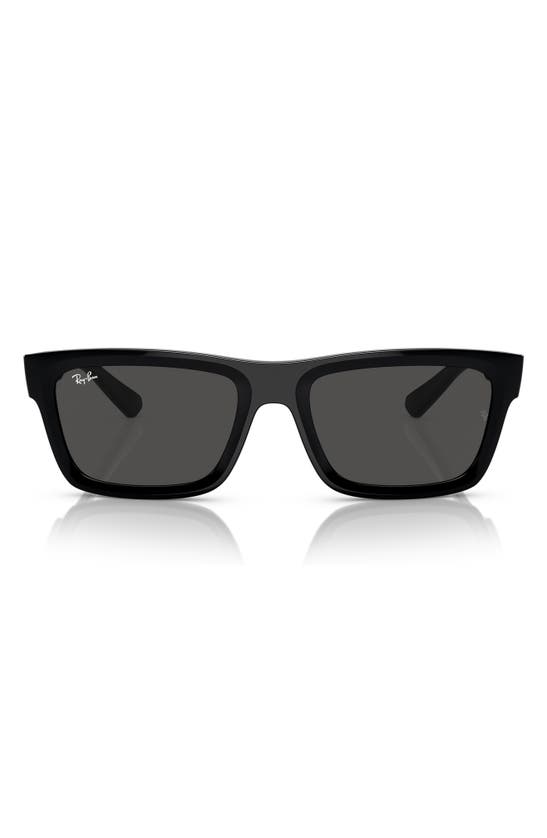 Shop Ray Ban Ray-ban Warren 54mm Rectangular Sunglasses In Dark Grey