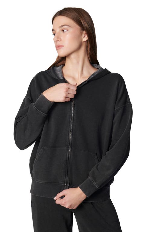 Florence By Mills Oversized Front Zip Hoodie In Washed Black