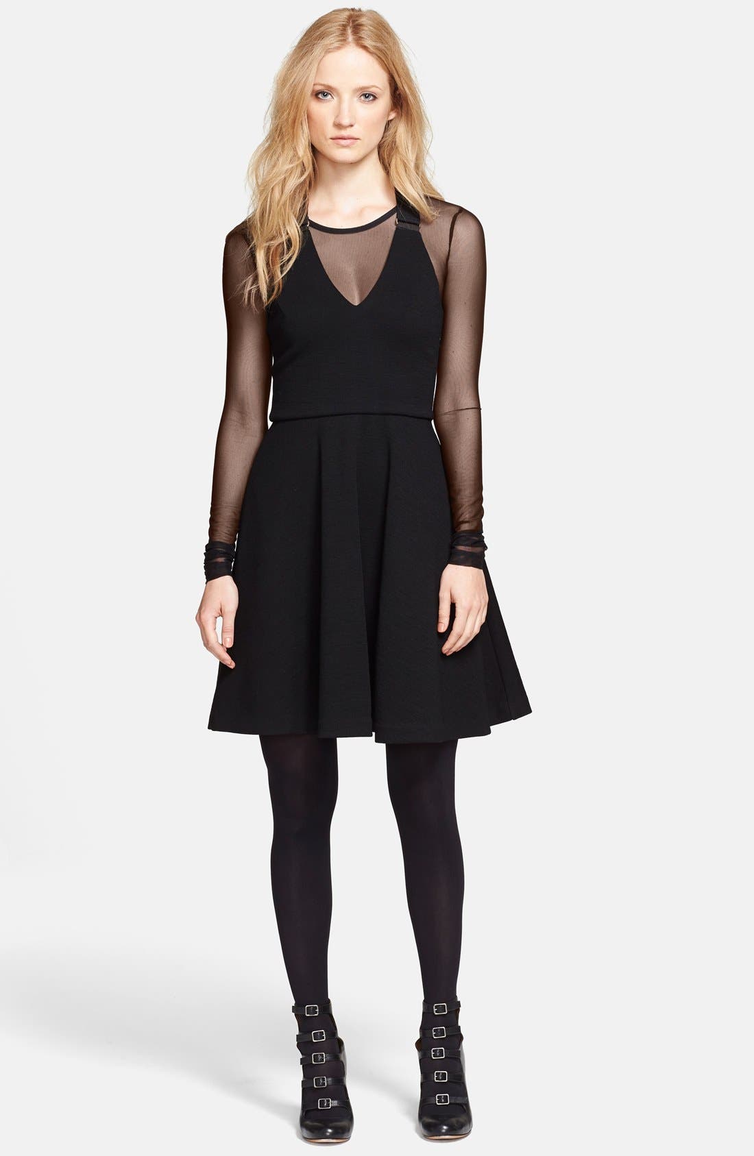 MARC BY MARC JACOBS 'Jayden' Mesh Suspender Fit & Flare Dress Nordstrom