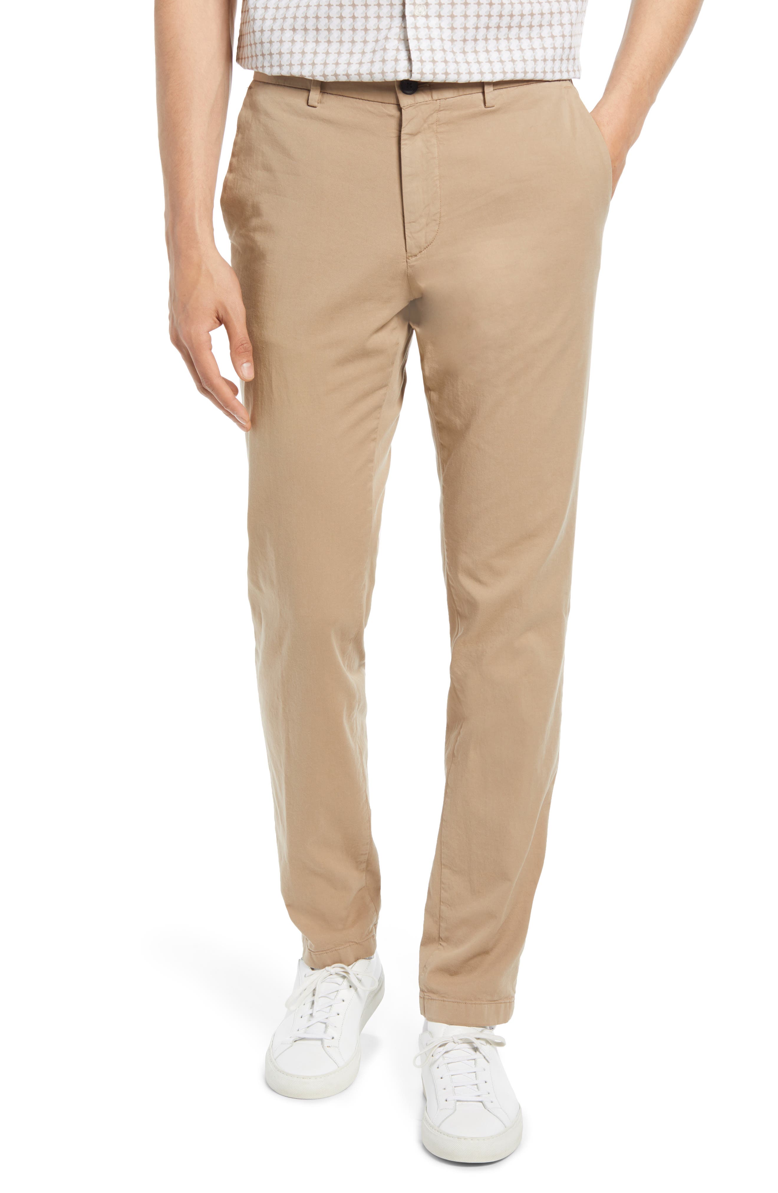 khaki slim tapered