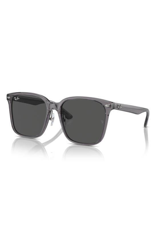 Shop Ray Ban Ray-ban Slim Square 57mm Sunglasses In Transparent Grey