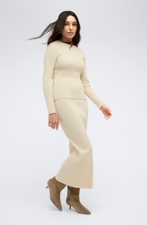 Shop Kenneth Cole Variegated Rib Maxi Skirt In Almond Milk