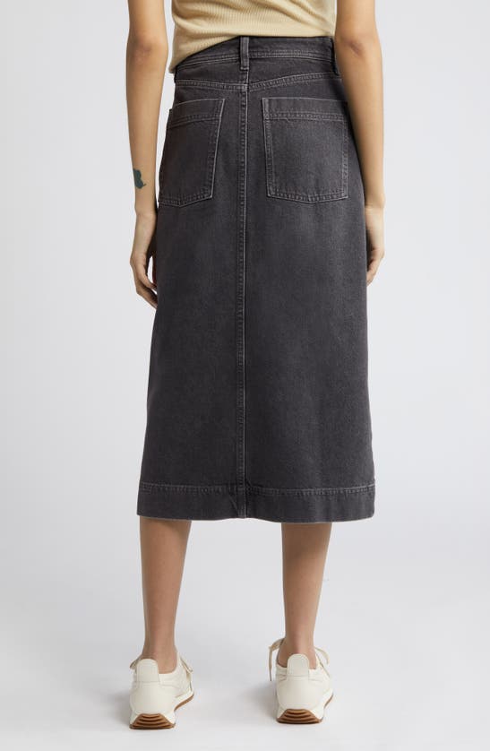 Shop Treasure & Bond Denim Midi Skirt In Black
