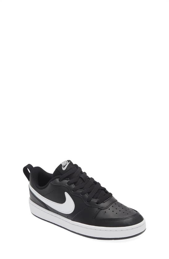 Nike Kids' Court Borough Low Top Sneaker In Black/ White