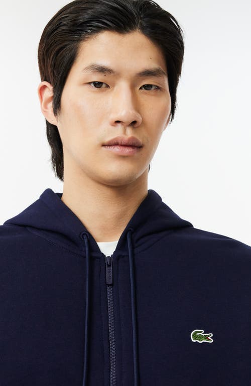 Shop Lacoste Zip Hoodie In Marine