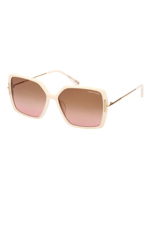 Tom Ford Sunglasses In Shiny Ivory Deep Gold/amber