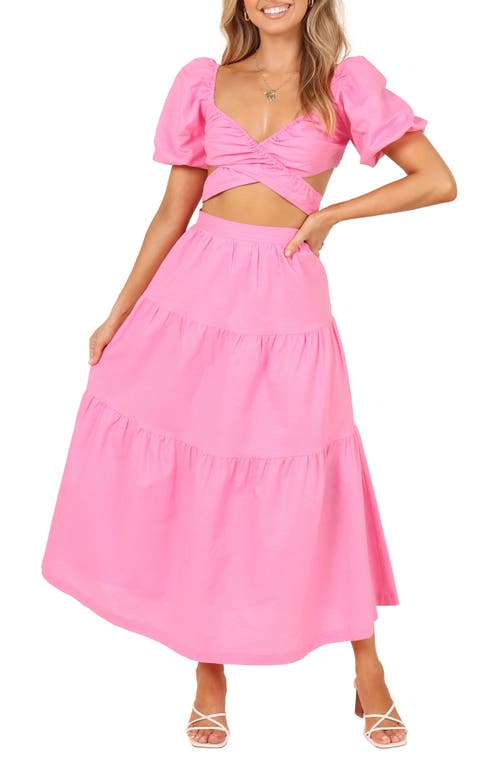 Petal & Pup Pippa Linen Blend Crop Top & Skirt Set in Pink at Nordstrom, Size 8