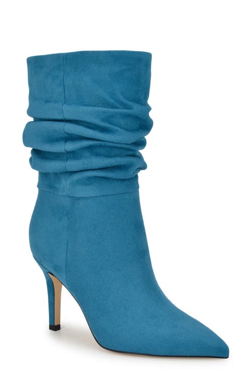 Shop Nine West Slouch Pointed Toe Bootie In Medium Blue