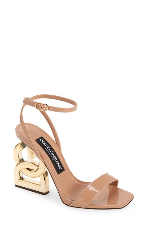 Logo Heel Ankle Strap Sandal (Women)