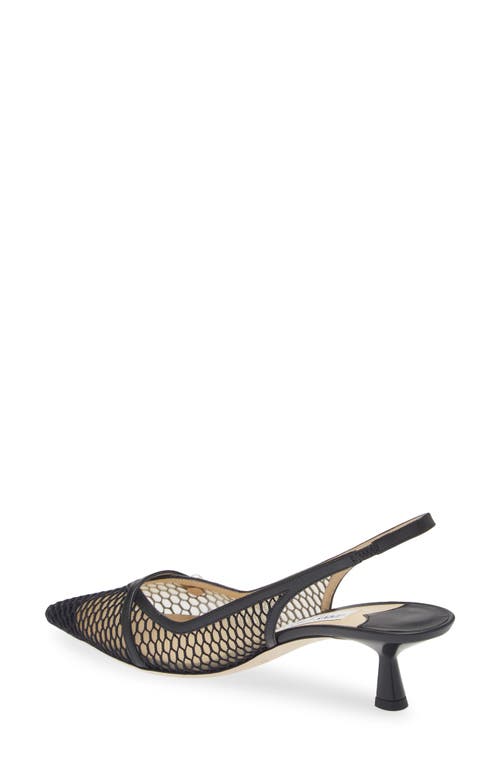 Shop Jimmy Choo Amita Kitten Heel Pointed Toe Slingback Pump In Black/black