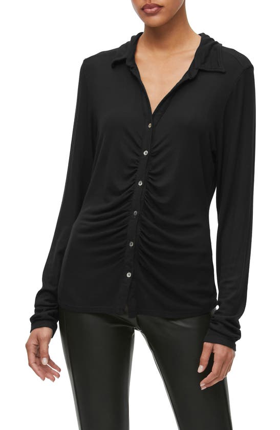 Michael Stars Iman Button Down Top In Black