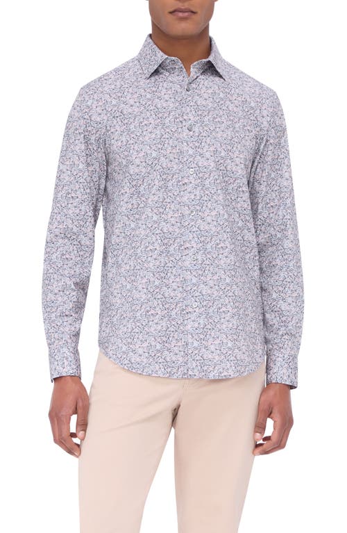 Bugatchi James Ooohcotton® Abstract Print Button-up Shirt In Zinc