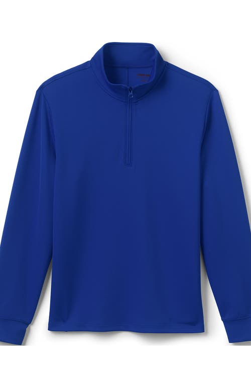 Lands' End School Uniform  Quarter Zip Pullover In Cobalt