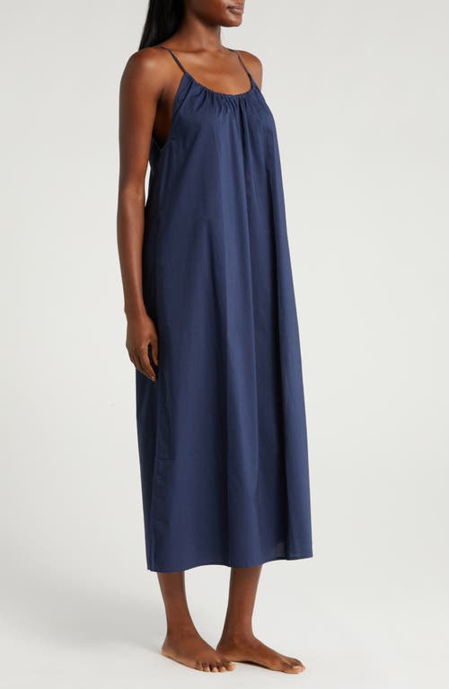 Shop Lunya Cotton Nightgown In Deep Blue